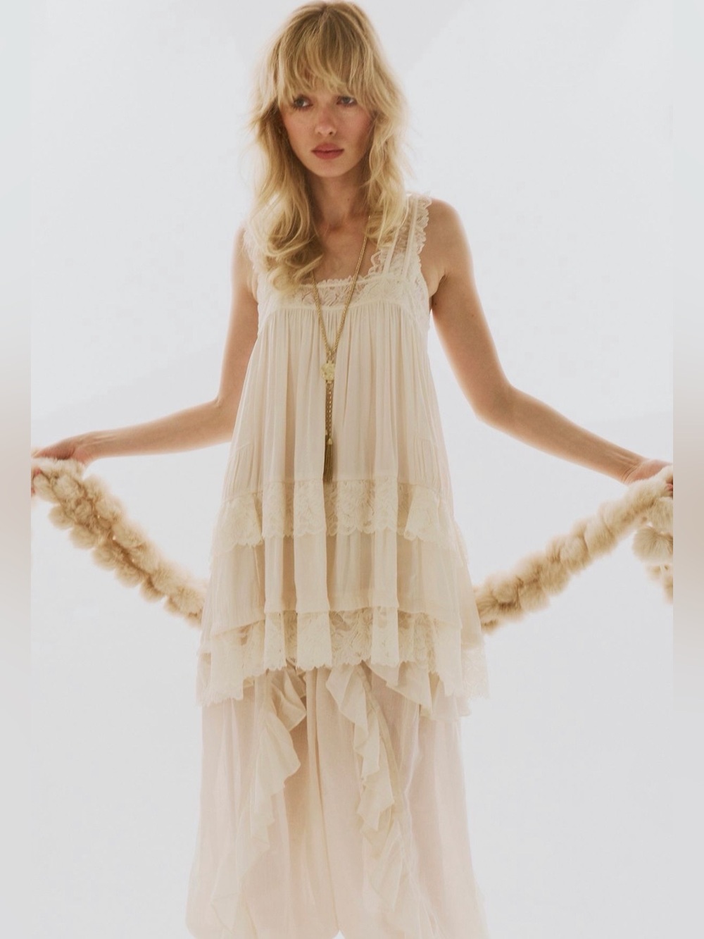 Free People| ‘Forever Yours’ Lace Boho Mini Slip Dress